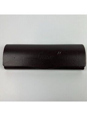 Lunor Eyeglass Case Brown Slim Hard Case Snap Closure